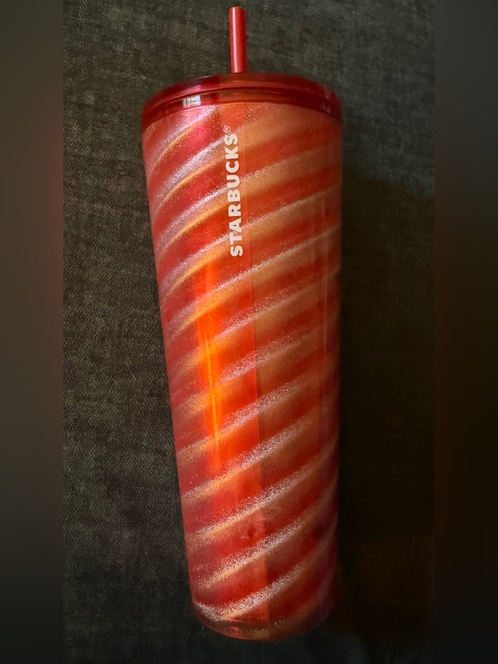 Starbucks 2023 Candy Cane Swirl 24oz Venti Cold Cup Tumbler NWOT